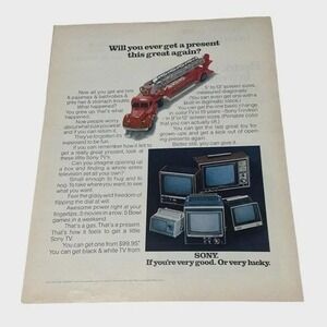 1970 Sony Get a Present This Great Again Original Vintage Print Ad